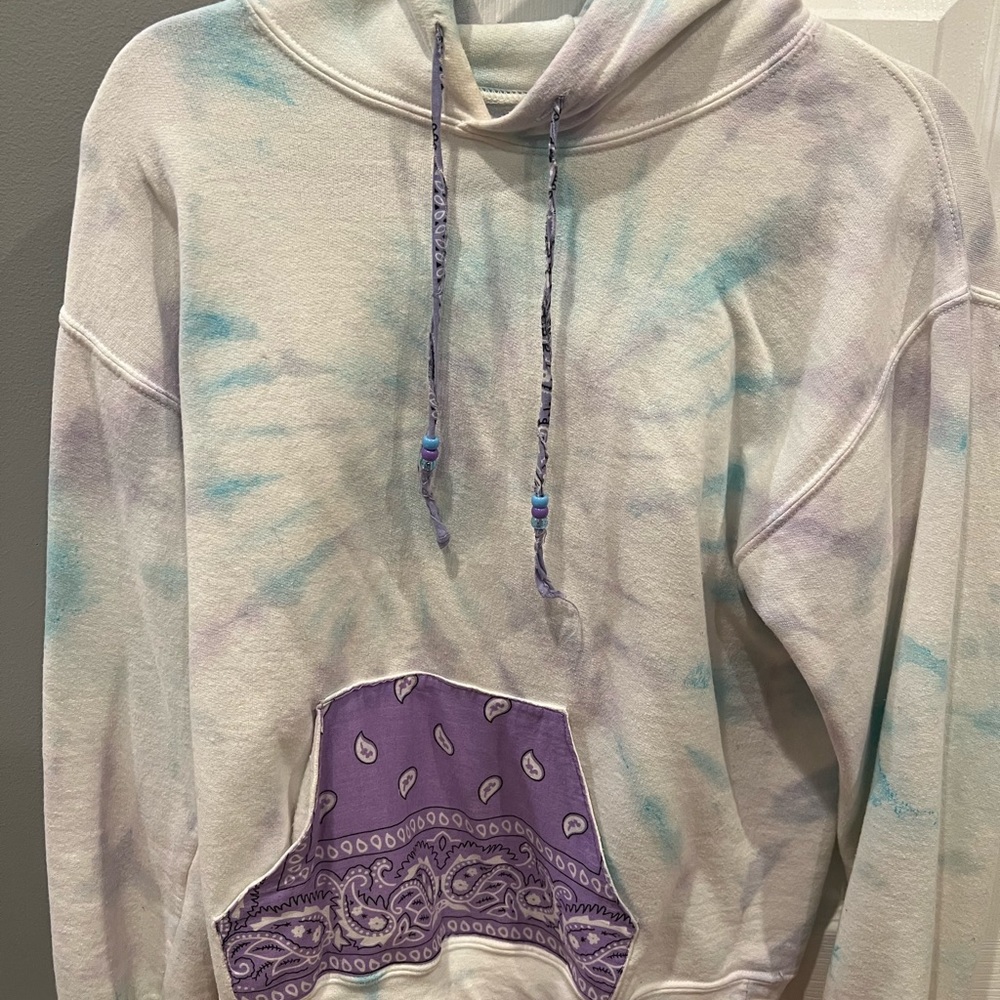 Tie dye bandana styled hoodie